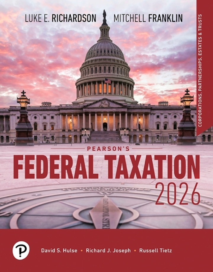 Pearson's Federal Taxation 2026 Corporations 2026 39e Richardson Test Bank