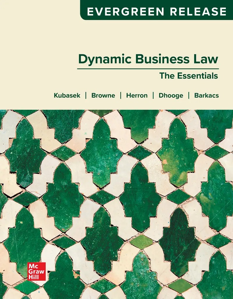 Dynamic Business Law: The Essentials 2026 Release 1e Kubasek Test Bank