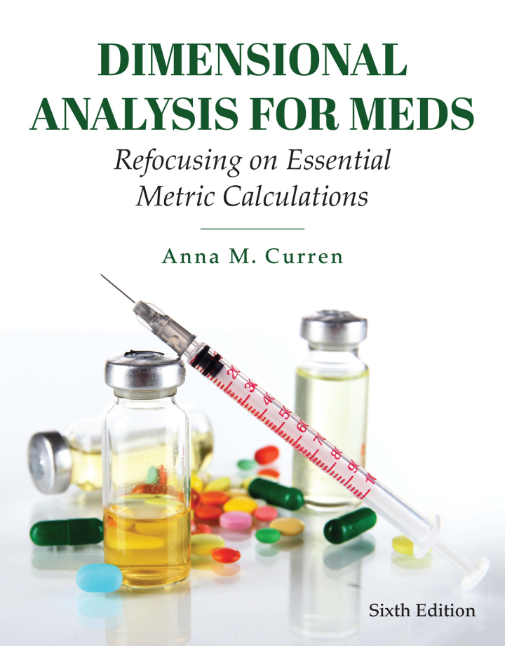 Dimensional Analysis for Meds 6e Curren Test Bank
